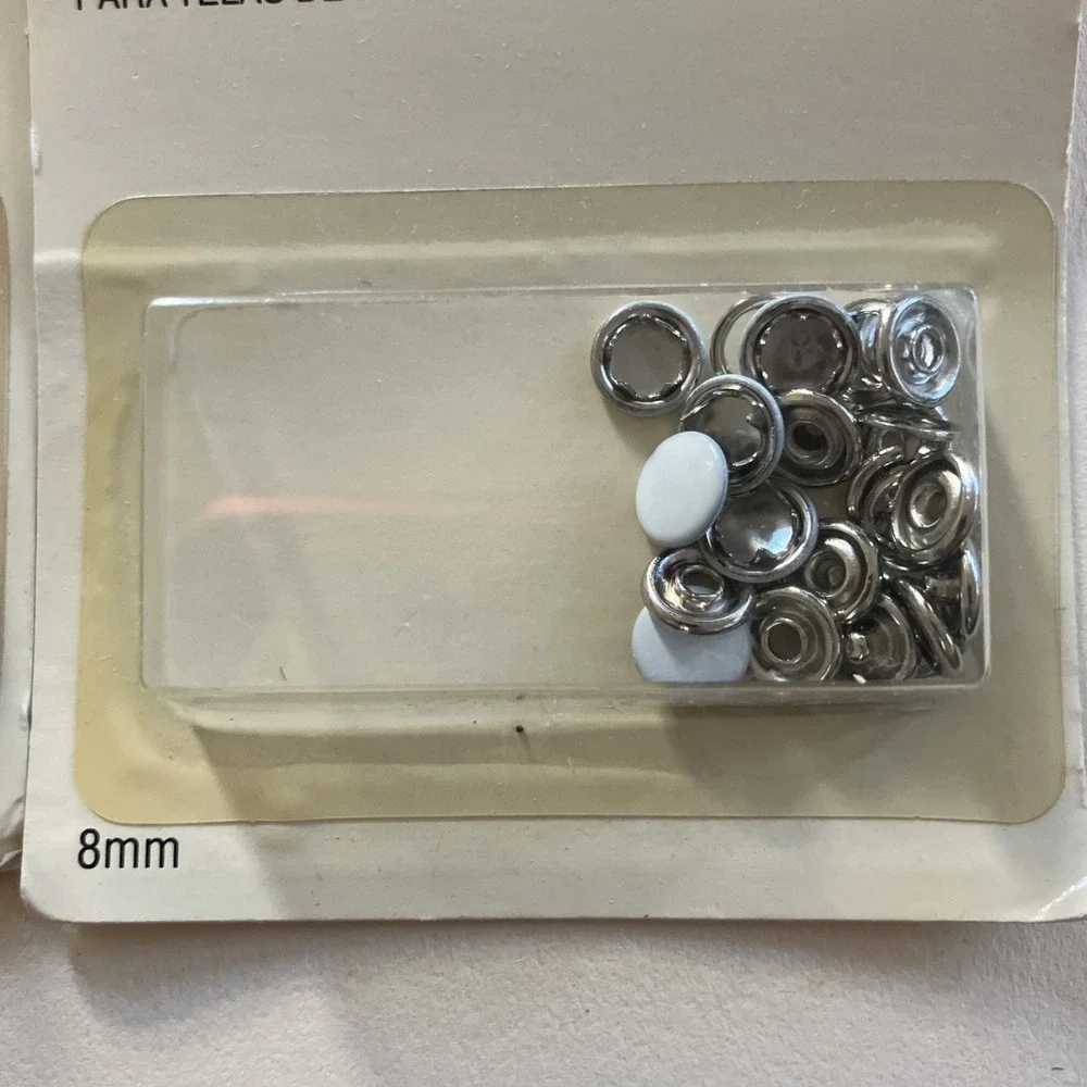 Vintage Dritz Gripper Brand Snap Fasteners, Mini-snaps 8mm 11-8 White 2 Packs